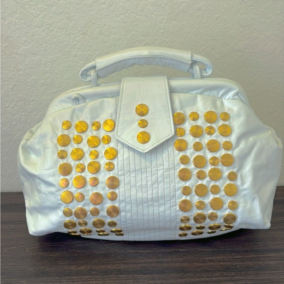 Handbags - Stylish White and Gold Women's Bag